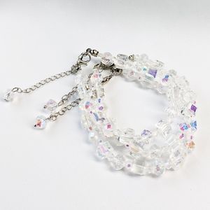 NWT Aurora Borealis 18k White Gold Plated Three Bracelet Set